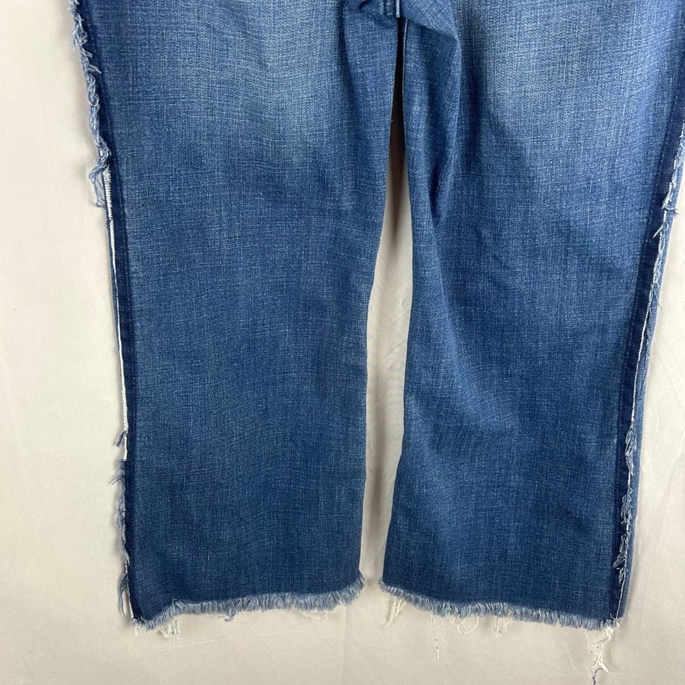 Liverpool Gia Glider Flare Pull On Jeans Blue Frayed Side Stripe 10/30 Women - Picture 8 of 10